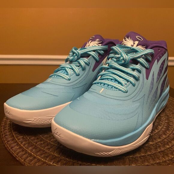 Puma Melo Ball MB.02 Shoes Blue Purple Mid Queen City 379779-01 Men's Size 9.5 - Picture 4 of 10